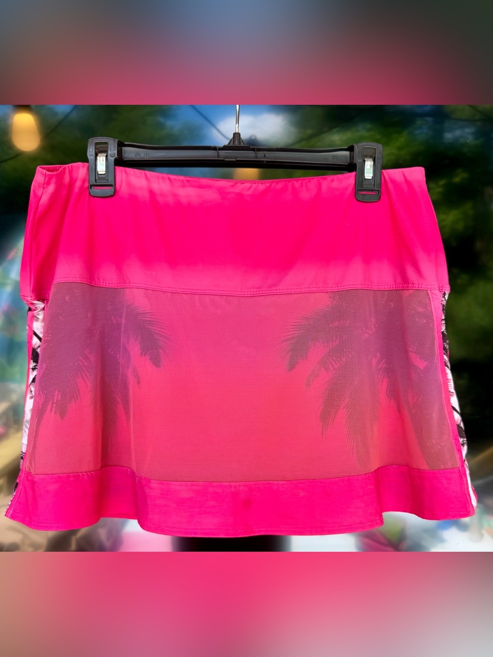 Lucky in Love rare skirt/skort palm trees under mesh overlay.  XL